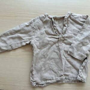 Kids Beige Button Down Shirt